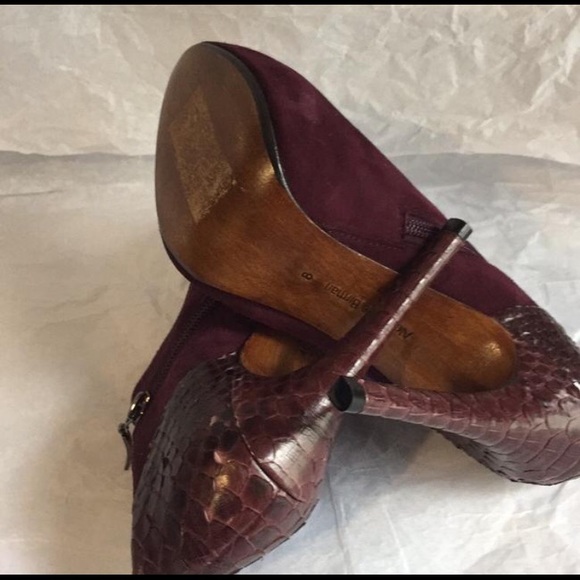 Alexandre Birman burgundy suede/snake skin bootis - Picture 6 of 8